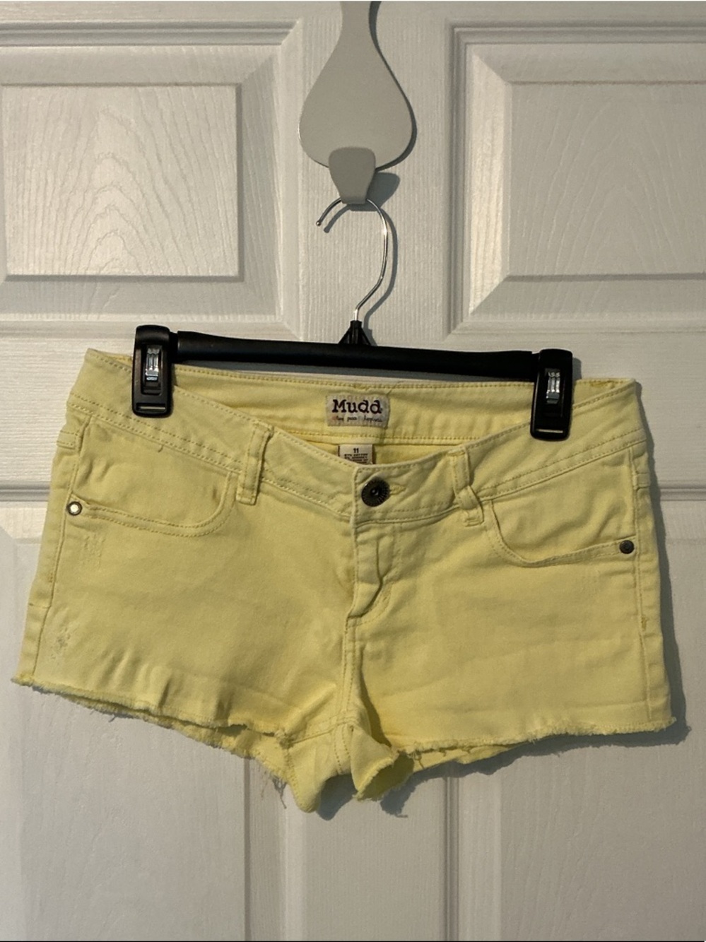 Mudd Pale Yellow Denim Cutoff Shorts